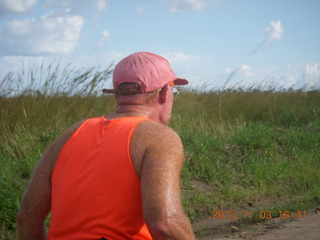 107 8f3. Uganda - eclipse site - Adam running (back)