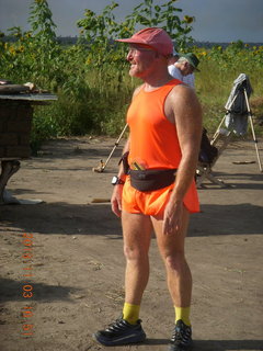 2084 8f3. Uganda - eclipse site - Adam in running clothes