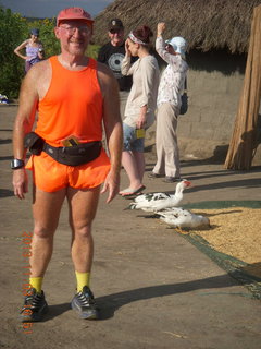 2085 8f3. Uganda - eclipse site - Adam in running clothes