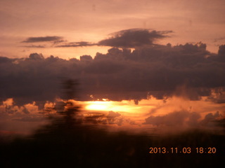 Uganda - driving back from eclipse - sunset