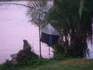 Uganda - Chobe Sarafi Lodge - Nile River - tsetse-fly killer (blue panels)