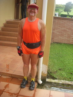2089 8f6. Uganda - Mountain of the Moon hotel - Adam after run