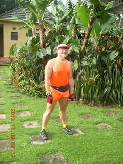 2090 8f6. Uganda - Mountain of the Moon hotel - Adam after run