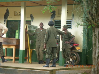 237 8f6. Uganda - Primate Lodge Kabile chimpanzee park - guides