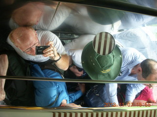 Uganda - Entebbe - Protea Hotel - lots of us in the lift (elevator)