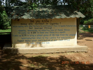 Uganda - Entebbe - Uganda Wildlife Education Center (UWEC) sign