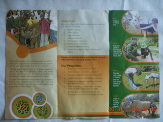 Uganda - Entebbe - Uganda Wildlife Education Center (UWEC) brochure