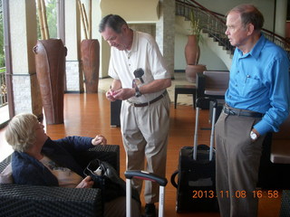 201 8f8. Uganda - Entebbe - Protea Hotel - Norma, Don J, Bill S - Donald Liebenberg - the 1973 Concorde eclipse fellow