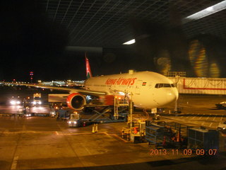 rainy evening in Africa out an airliner window