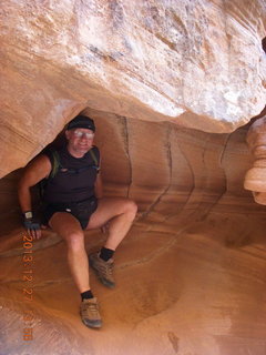 2094 8gt. Zion National Park - Angels Landing hike - Adam in rock
