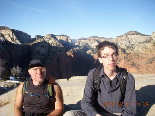 2124 8gt. Zion National Park - Angels Landing hike - Adam and Brian at the top