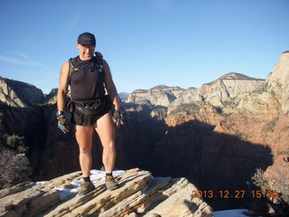 2134 8gt. Zion National Park - Angels Landing hike - at the top - Adam