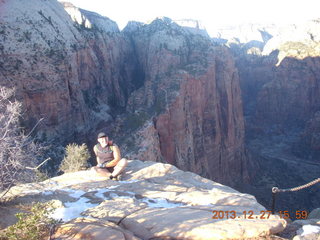 2149 8gt. Zion National Park - Angels Landing hike - descending - Adam sitting