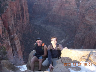 2155 8gt. Zion National Park - Angels Landing hike - descending - Adam and Brian
