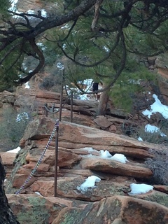 2158 8gt. Zion National Park - Angels Landing hike - descending - Adam