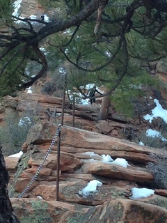 2159 8gt. Zion National Park - Angels Landing hike - descending - Adam