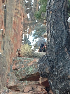 2164 8gt. Zion National Park - Angels Landing hike - descending - Adam