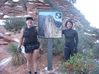 2165 8gt. Zion National Park - Angels Landing hike - descending - Adam and Somaya