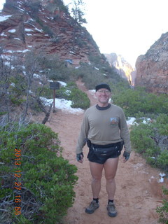 2166 8gt. Zion National Park - Angels Landing hike - Adam wearing Angels Landing shirt