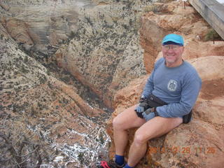 2170 8gu. Zion National Park - Cable Mountain hike end view - Adam