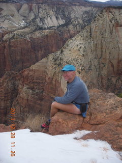 2171 8gu. Zion National Park - Cable Mountain hike end view - Adam