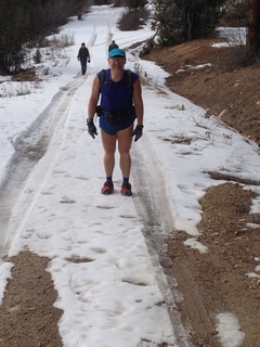 2188 8gu. Zion National Park - Cable Mountain hike - Adam in the snow