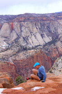 2201 8gu. Zion National Park - Cable Mountain hike end view - Adam