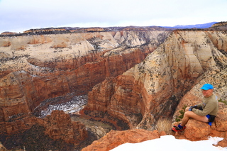 2216 8gu. Zion National Park - Cable Mountain hike end view - Adam