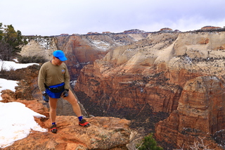 2218 8gu. Zion National Park - Cable Mountain hike end view - Adam