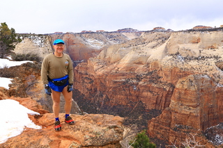 2219 8gu. Zion National Park - Cable Mountain hike end view - Adam