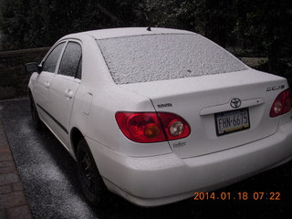 521 8hj. Betsy's snow-covered car in Melrose Park