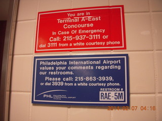 restroom sign at PHL airport