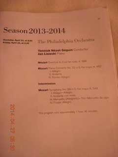 Philadelphia Orchestra program