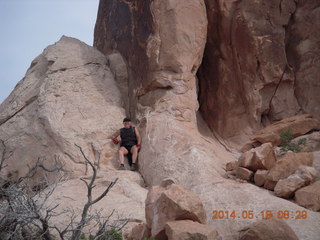 69 8mg. Arches National Park - Devil's Garden hike - Adam on Dark Angel