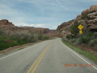 172 8mg. drive to Fisher Tower along highway 128