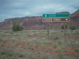 191 8mg. drive to Fisher Tower along highway 128 - sign for Fisher Tower