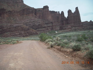 198 8mg. drive to Fisher Tower along dirt road