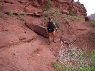 2329 8mg. Fisher Tower hike - Adam (tripod and timer)