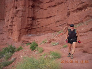2335 8mg. Fisher Tower hike - Adam (tripod and timer)