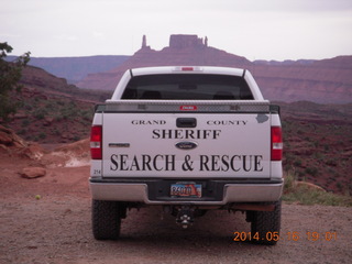 397 8mg. Fisher Tower hike - emergency vehicle