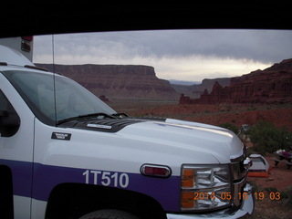 399 8mg. Fisher Tower hike - emergency vehicle