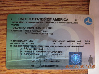 my private pilot license front