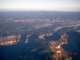 1780 8sr. aerial - Grand Canyon just after dawn - low clouds on the north rim