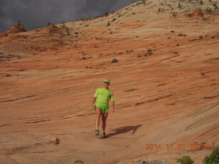 Zion National Park - Adam on slickrock (tripod and timer)