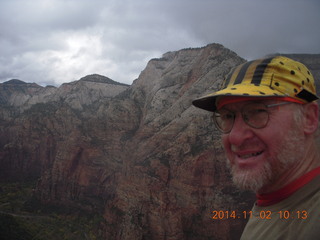 2465 8t2. Zion National Park Angels Landing hike - Adam at the top