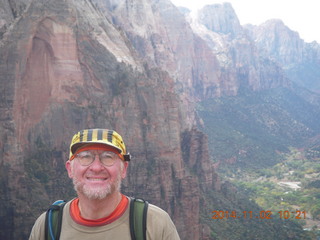 2468 8t2. Zion National Park Angels Landing hike - Adam at the top