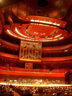 Philadelphia Orchestra stage with organ