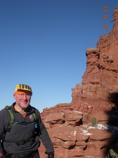 2549 8v3. Fisher Towers hike - Adam - tripod and timer