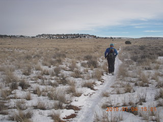117 8v4. Canyonlands National Park - Lathrop trail hike - Adam running (back)