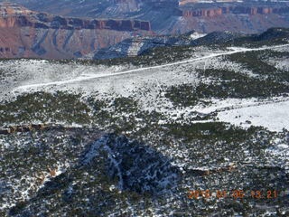 222 8v5. aerial - snowy canyonlands - Colorado hills - Dolores Point airstrip